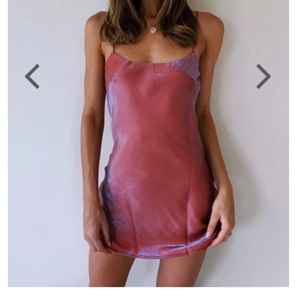Verge Girl 90s Muse Bias Cut Mini Dress in Rose